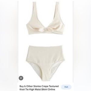 NWT & Other Stories ivory crepe knot bikini